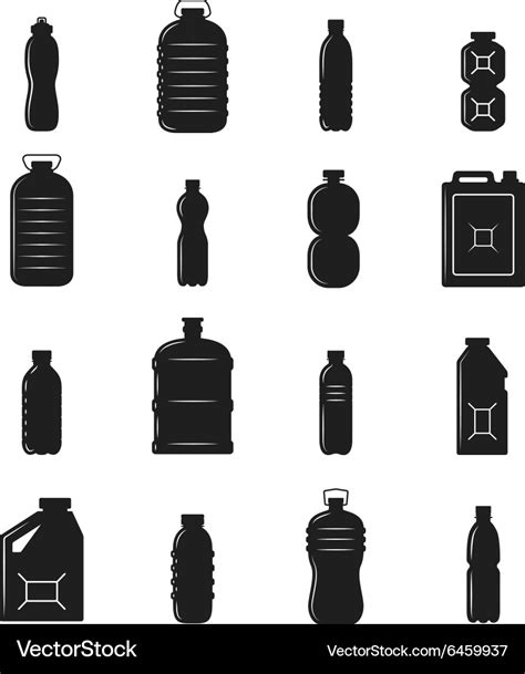 Plastic Bottle Silhouettes Royalty Free Vector Image