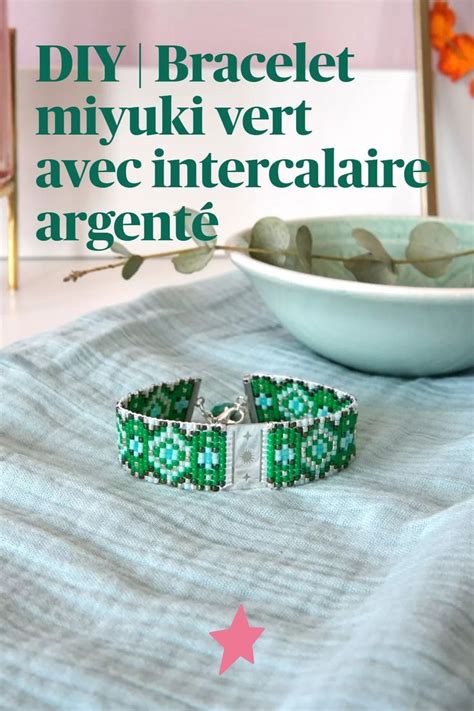 Bracelet En Perles Miyuki Vert Sur M Tier Tisser Avec Intercalaire