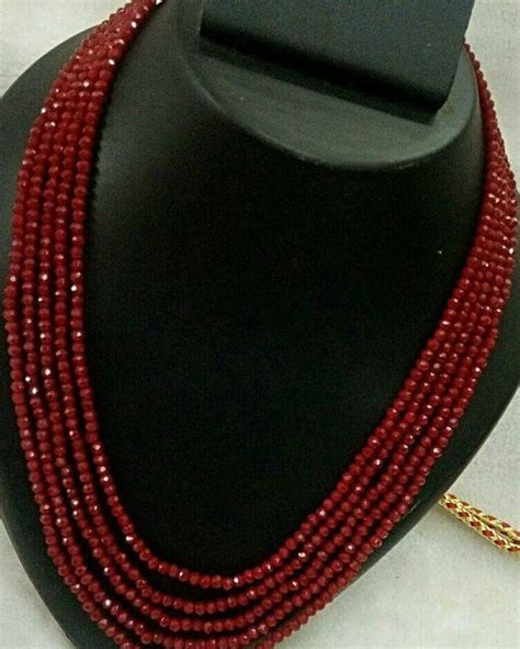 Royal Mahroon 5 Line Onex Beads Mala Runjhun Jewellery 2469282