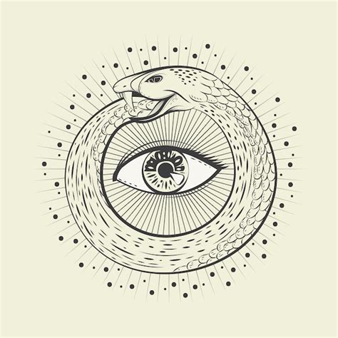 Free Vector Hand Drawn Ouroboros Illustration