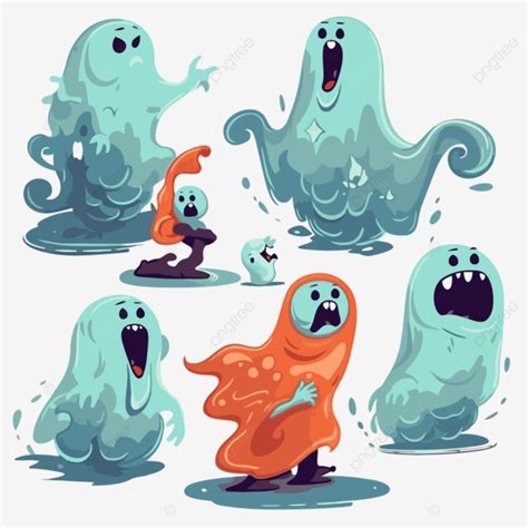 Ghosts Clipart Cartoon Ghosts Vector Character Design Ghosts Clipart