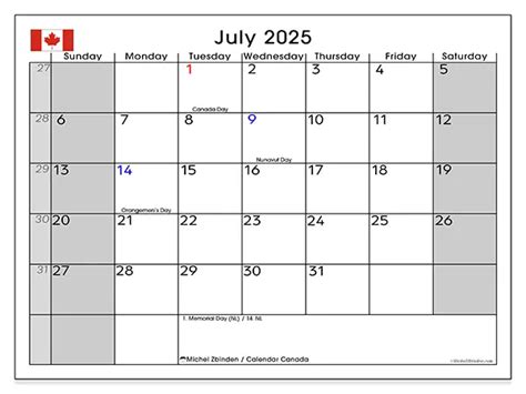 Printable Calendars Canada Michel Zbinden En