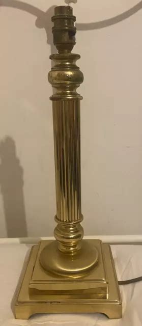 Antique Vintage Tall Brass Gold Corinthian Column Table Lamp Light