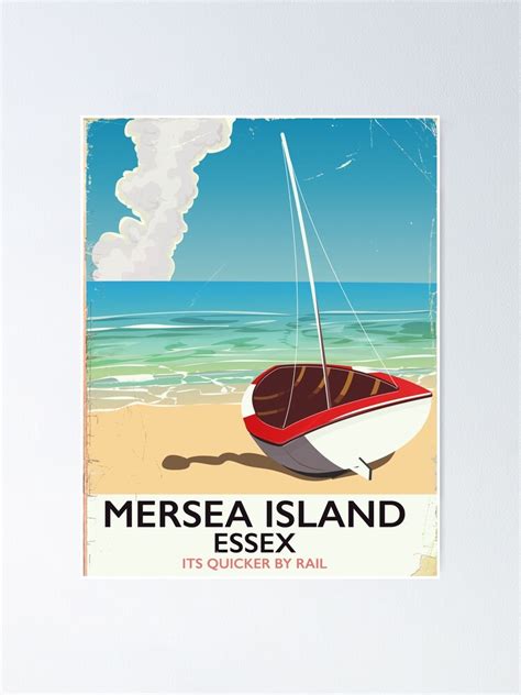 Mersea Island Essex Vintage Poster Poster By Vectorwebstore Redbubble