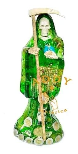 Figura Santa Muerte Verde De La Riqueza Env O Gratis