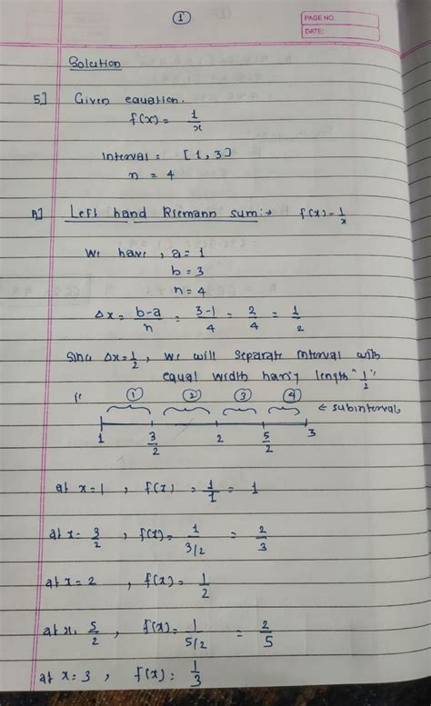 Solved 101 5 Evaluate Left Right And Midpoint Riemann Sums With N