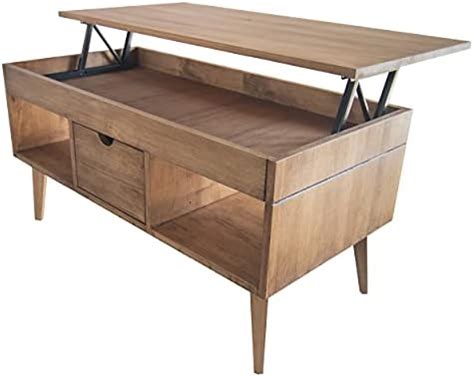 LoMasCasa Karla Table Basse Relevable Avec 2 Tiroirs Coulissants Creux