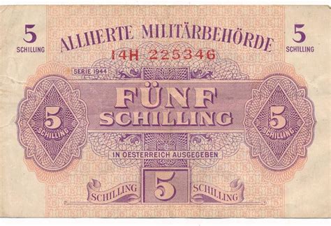 Sterreich Schilling Geldschein Banknote Allierte Milit Rbeh Rde