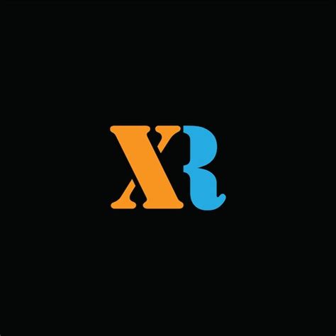 Diseño creativo del logotipo de letra xr con gráfico vectorial logotipo