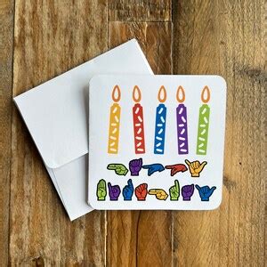 Sign Language Birthday Card / ASL Happy Birthday Card / Sign - Etsy