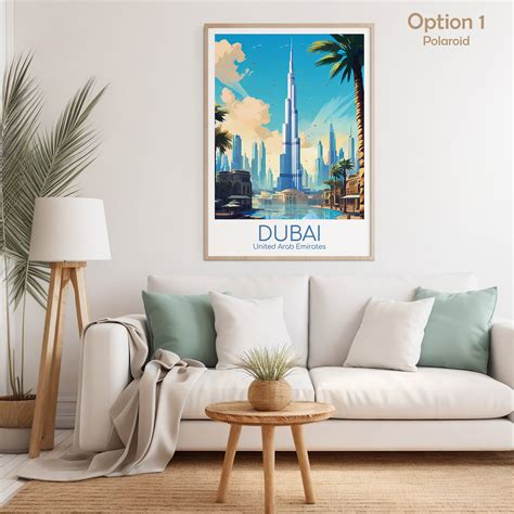 Dubai Travel Poster Dubai Poster Wall Art United Arab Emirates Vintage