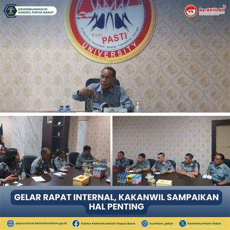 Gelar Rapat Internal Kakanwil Sampaikan Hal Penting