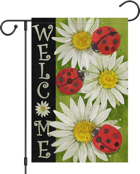 Amazon Heyfibro Welcome Spring Garden Flag Spring Summer Dasiy