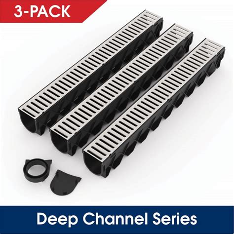 Reln Storm Drain Series Channel Drain Kit With Stainless Steel Grate 3