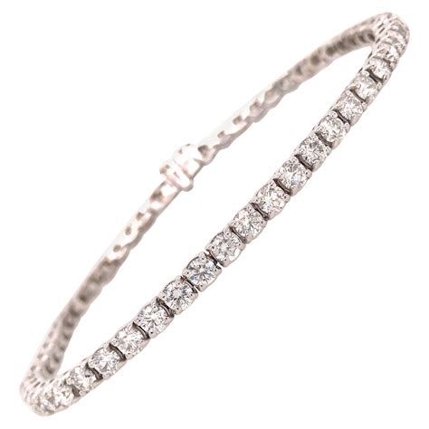 2 87 Carats Diamond White Gold Halo Tennis Bracelet In 14k For Sale At