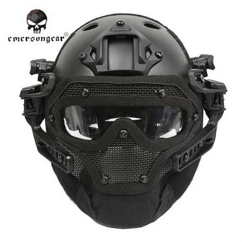 Casque Airsoft Emerson G Pj Int Gral Grille Noir Blowback Fr