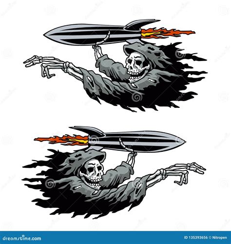 Grim Reaper With The Scythe Posing Isolated Vector Illustration Hand