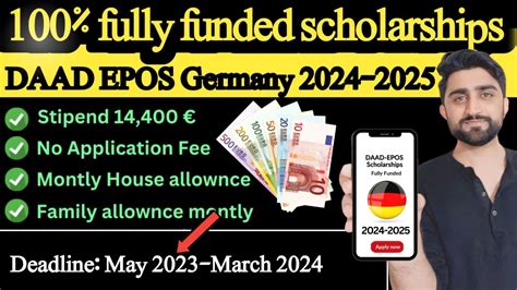 Fully Funded Scholarship In Germany 🇩🇪 2023100 Fully Funded Daad Epos