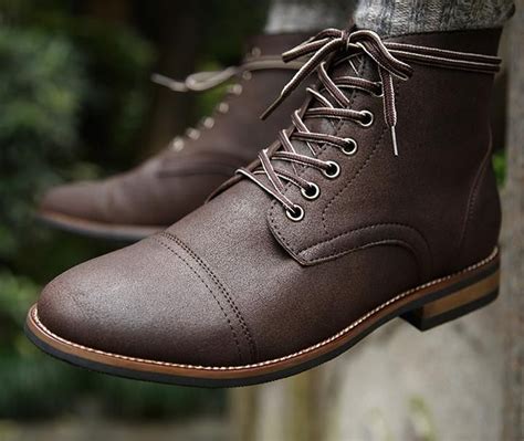 High Quality British Boots Mens Shoes Lace Up Ankle Boots Men