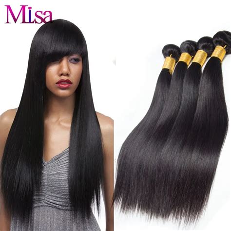 Malaysian Virgin Hair Straight Weave 4 Bundles Straight Hair ...