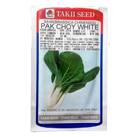 Jual Takii Seeds Pak Choy White F Benih Sawi Putih Gram