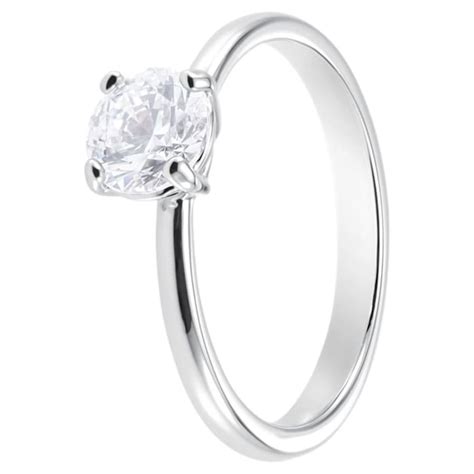 Mua Nhẫn Swarovski Attract Ring Round White Rhodium Plated 5402428