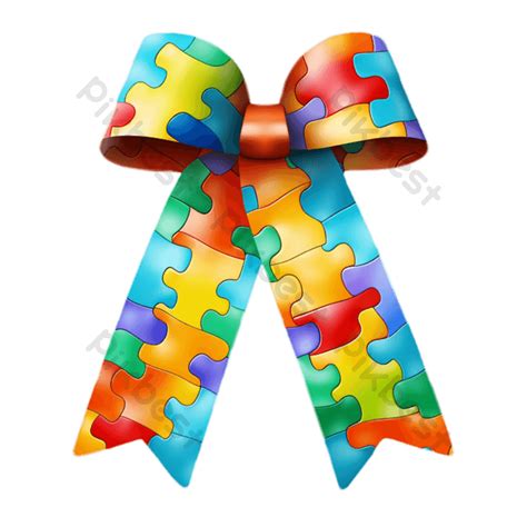 Autism Awareness Ribbon Support And Spread Png Images Psd Free Download Pikbest