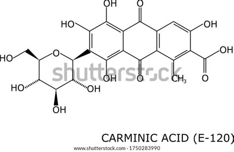 Carminic Acid E120 Molecular Structure Isolated Stock Vector Royalty Free 1750283990