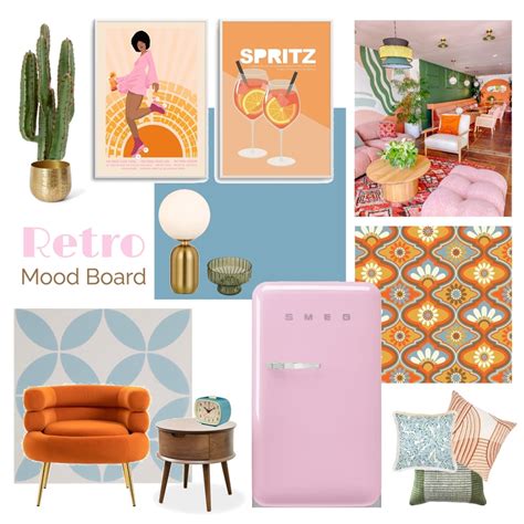 Retro Mood Board Interior Design Mood Board By Jasakerah Designs