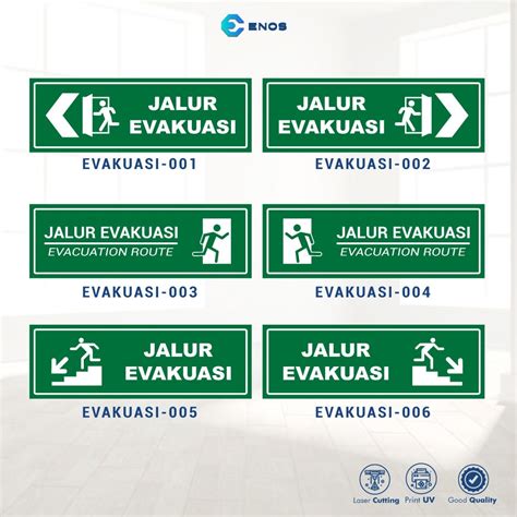 Jual SIGN SIGNAGE JALUR EVAKUASI AKRILIK PRINT UV ANTI AIR PREMIUM 30 X