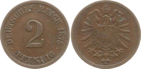 Kaiserreich Deutschland 2 Pfennig 1875 G Sehr schön MA Shops