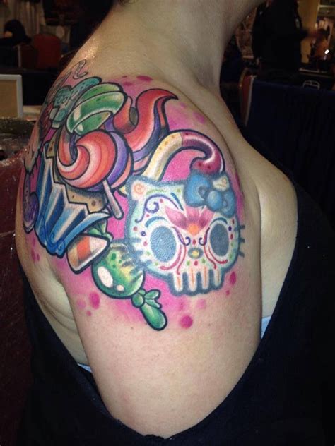 Cute Tattoo Hello Kitty Sugar Skull 1 2 Pics New School Tattoo