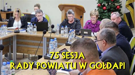 75 sesja rady powiatu w Gołdapi YouTube