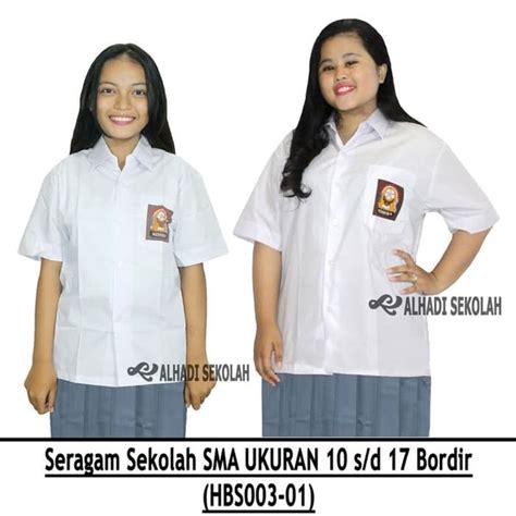 Jual Seragam Sekolah Sma Ukuran 10 Sd 17 Logo Bordir Hbs003 01