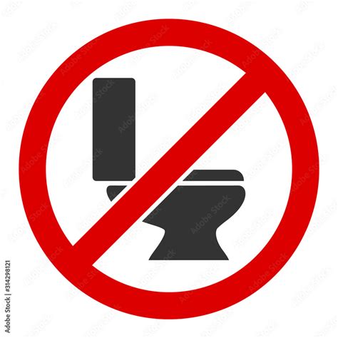 No Toilet Bowl Vector Icon Flat No Toilet Bowl Symbol Is Isolated On A