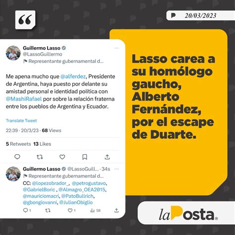 La Posta On Twitter Pens Que Ramos Amigos Guillermo Lasso Le