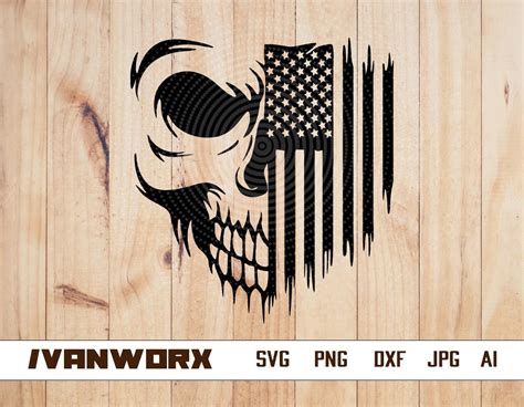 Us Skull Svg Skeleton Head Stencil Skull Clipart Skull Illustration