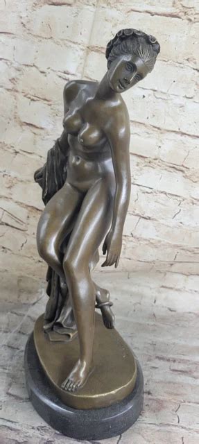 SEXY EROTIC ART Decor Nude Girl Solid Bronze Sculpture Figure Statue Artwork NR EUR 635 02