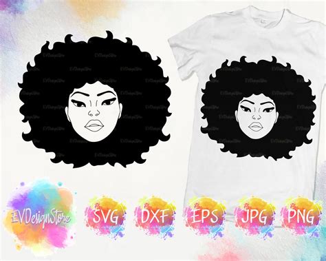 Afro Woman Svg Black Woman Svg African American Woman Svg Afro Puff