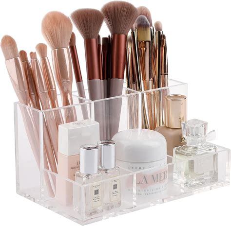 Peotriol Clear Makeup Organizer Makeup Brushes Storage Case Cosmetic Display Case