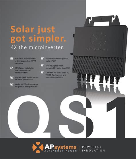 APsystems Launches QS1 Four Module 1200W AC Microinverter APsystems EMEA