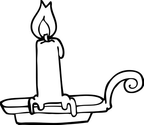 line drawing cartoon burning candle 12129813 Vector Art at Vecteezy