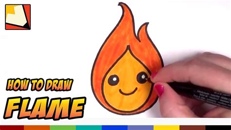 How To Draw A Cute Flame For Kids Cc Youtube