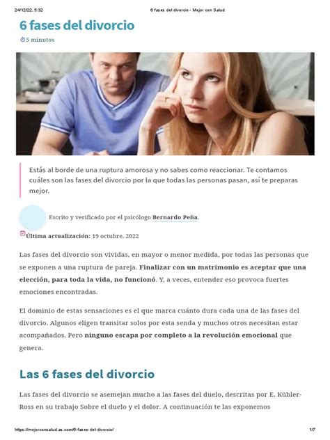 6 Fases Del Divorcio Mejor Con Salud Pdf Dolor Divorcio