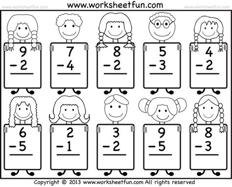 Subtraction Worksheet For Kindergarten