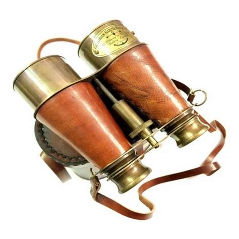 Nautical Brass Binoculars Antique Finish Vintage Gift Telescope Leather