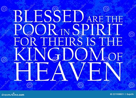 Beatitudes Poor In Spirit Plain Text Light Blue Stock Image Image Of