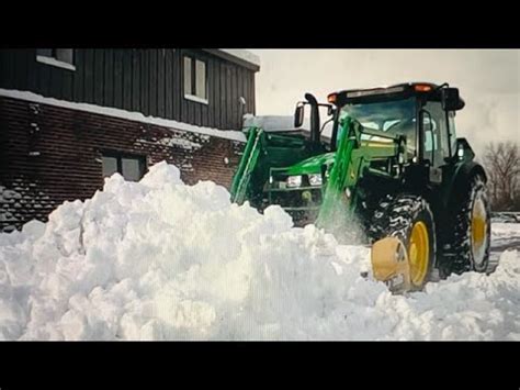 Snow Storm Buster John Deere M Pushing Huge Piles Of Snow Hla X