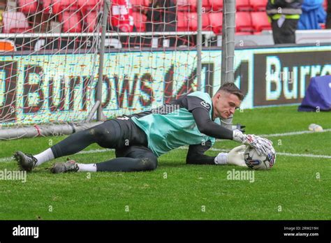 Liam Roberts 1 Of Barnsley In The Pregame Warmup Session During The