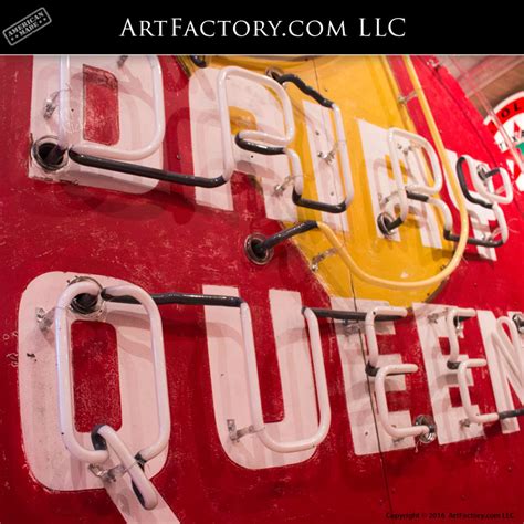 Rare Dairy Queen Neon Sign - Original Vintage Pole Sign